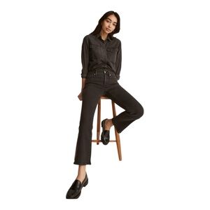 Madewell Black Kick Out Crop Denim Jeans in Tall